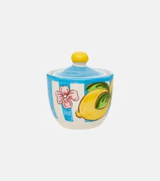 Taormina striped ceramic sugar bowl