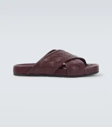 Tarik Intrecciato leather slides Tarik Intrecciato leather slides