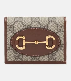 Tarjetero Gucci Horsebit 1955 de lona y piel Tarjetero Gucci Horsebit 1955 de lona y piel