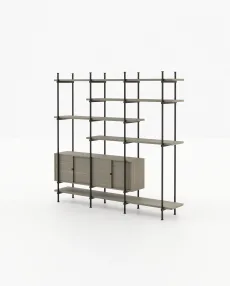 TAYLOR Bookcase & Shelving Aged Oak Veneer Matte
