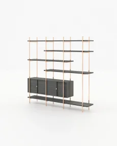 TAYLOR Bookcase & Shelving Grey Eucalyptus Veneer Matte TAYLOR Bookcase & Shelving Grey Eucalyptus Veneer Matte