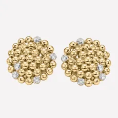 Taylor Crystal Stud Earrings - 18k Gold Plated Silver