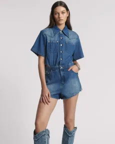 Taylor Denim Jumpsuit - Rosewood, SML Taylor Denim Jumpsuit - Rosewood, SML