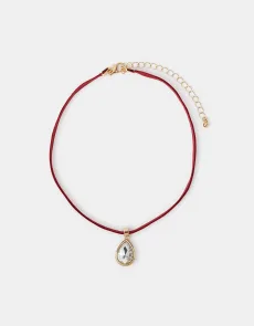 Teardrop Pendant Choker Necklace Teardrop Pendant Choker Necklace