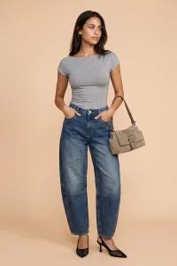 Technical Barrel Jean Mid Blue