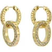 Ted Baker Gold Lina Double Link Crystal Drop Earrings - Gold Ted Baker Gold Lina Double Link Crystal Drop Earrings - Gold