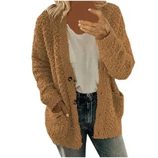Teddy Fleece Jacket Women Teddy Bear Cardigan For Women Teddy Bear Jumper Women Teddy Fleece Hoodie Womens Lightweight Sweaters For Women Cardigan With Pockets Women Ladies Coats Winter Clothes