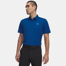 Tee To Green Pique Men's Polo Varsity Blue White