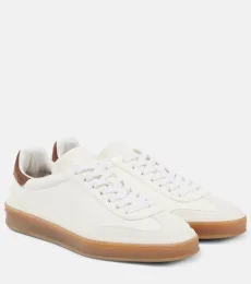 Tennis Walk suede-trimmed leather sneakers Tennis Walk suede-trimmed leather sneakers