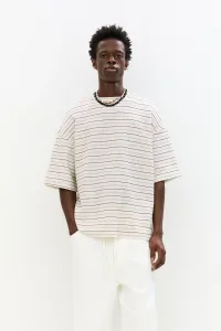 Textured Striped T-Shirt - Sand