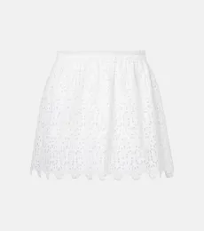 The Deco embroidered cotton miniskirt The Deco embroidered cotton miniskirt