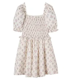The New Society Clavel floral shirred cotton dress The New Society Clavel floral shirred cotton dress