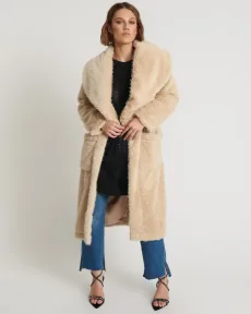 The Wonderland Faux Fur Coat - Cream, SML The Wonderland Faux Fur Coat - Cream, SML