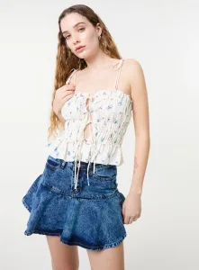 Tie Front Ditsy Cami Top IVORY Tie Front Ditsy Cami Top IVORY