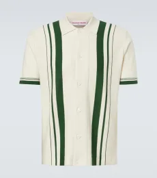 Tiernan striped cotton bowling shirt Tiernan striped cotton bowling shirt