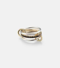Tigris 18kt gold and sterling silver ring with black diamonds Tigris 18kt gold and sterling silver ring with black diamonds