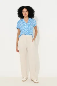Tilde Linen Mix Wide Leg Trousers - Natural - Tilde Linen Mix Wide Leg Trousers - Natural -
