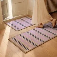 Timeless Stripe Blush Washable Doormat