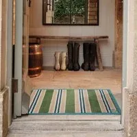 Timeless Stripe Green Washable Doormat