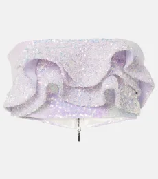 Together Wave ruffled sequined bandeau top Together Wave ruffled sequined bandeau top