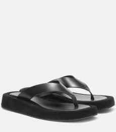 Tongs en cuir et daim Tongs en cuir et daim