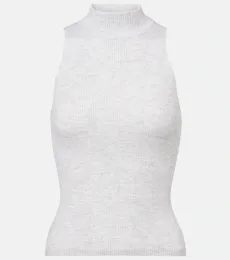 Top acanalado de cuello alto Top acanalado de cuello alto