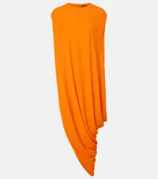 Top asimétrico de crepé de jersey drapeado Top asimétrico de crepé de jersey drapeado