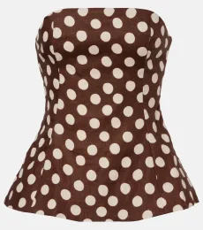 Top bustier Petro en lin à pois Top bustier Petro en lin à pois