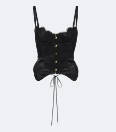 Top bustier Samya de satén con encaje Top bustier Samya de satén con encaje