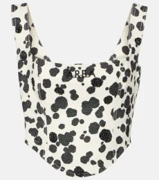 Top corset Dalmatian en jean à ornements Top corset Dalmatian en jean à ornements