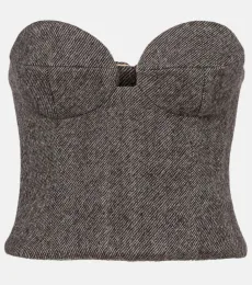 Top corset en laine mélangée Top corset en laine mélangée