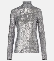 Top de cuello alto con lentejuelas Top de cuello alto con lentejuelas