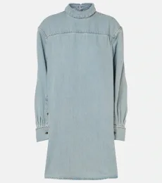 Top de cuello alto de denim Top de cuello alto de denim