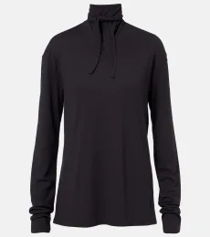 Top de cuello alto de jersey de algodón Top de cuello alto de jersey de algodón