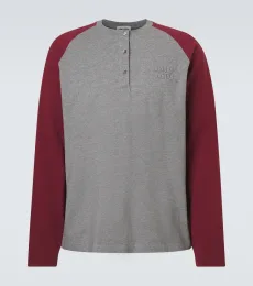 Top Henley en coton à logo Top Henley en coton à logo