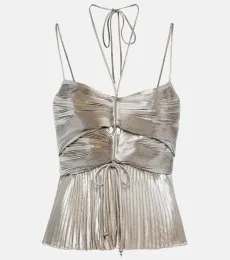 Top Justin de lamé con cuello halter Top Justin de lamé con cuello halter