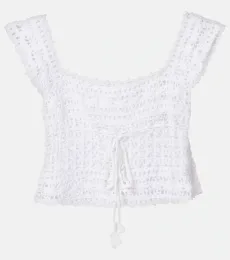 Top raccourci Deauville en crochet de coton Top raccourci Deauville en crochet de coton
