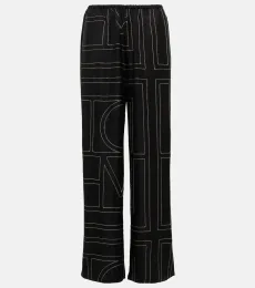 Toteme Logo wide-leg silk pants Toteme Logo wide-leg silk pants