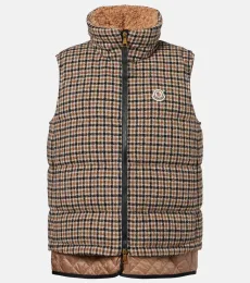 Touvet checked wool-blend down vest Touvet checked wool-blend down vest