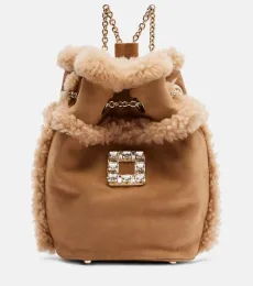 TrÃs Vivier suede and shearling backpack TrÃs Vivier suede and shearling backpack