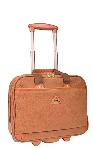 Travel Bag Organiser Pilot Case with Wheels Faux Suede Briefcase Style Cadiz Camel Red (Camel) Travel Bag Organiser Pilot Case with Wheels Faux Suede Briefcase Style Cadiz Camel Red (Camel)
