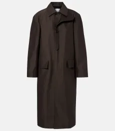 Trench-coat à col en cuir Intrecciato Trench-coat à col en cuir Intrecciato