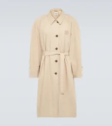 Trench-coat en coton à logo Trench-coat en coton à logo