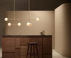 Trevi - Multi 6 - DALI-A Pendant Light satin brass with matt opal glass Trevi - Multi 6 - DALI-A Pendant Light satin brass with matt opal glass