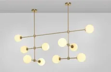 Trevi - Multi DALI-B Pendant Light satin brass with matt opal glass Trevi - Multi DALI-B Pendant Light satin brass with matt opal glass