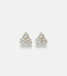 Trillion Medium 18kt gold earrings with diamonds Trillion Medium 18kt gold earrings with diamonds