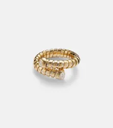 Trisolina Bypass 18kt gold ring with diamonds Trisolina Bypass 18kt gold ring with diamonds