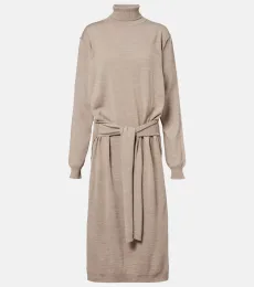 Trompe l'œil wool-blend midi dress Trompe l'œil wool-blend midi dress