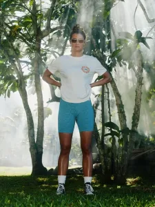 Tropic Day Cyclist - Women Blue Fleece Shorts