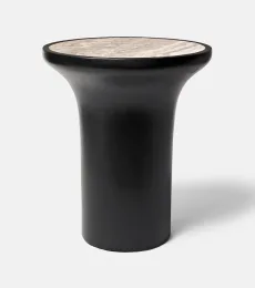 Trumpet Tall travertine side table Trumpet Tall travertine side table